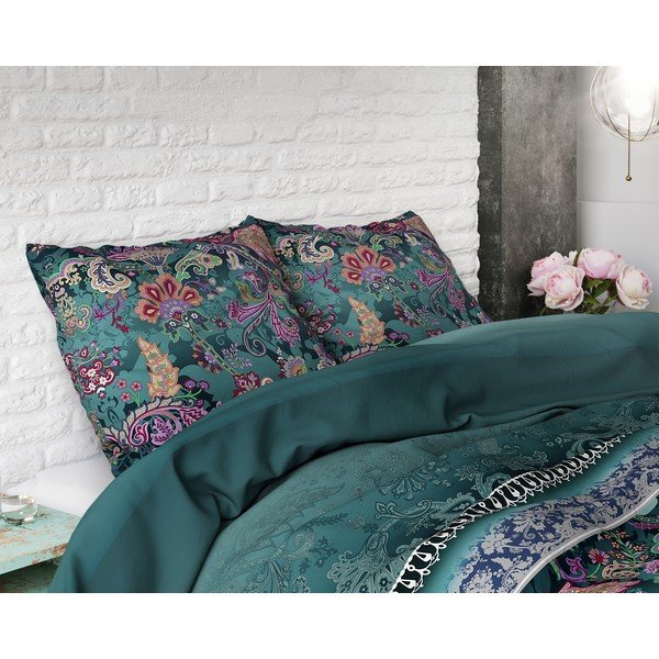 Lenjerie pentru pat dublu Sleeptime Paisley, 200 x 220 cm, verde-image-1