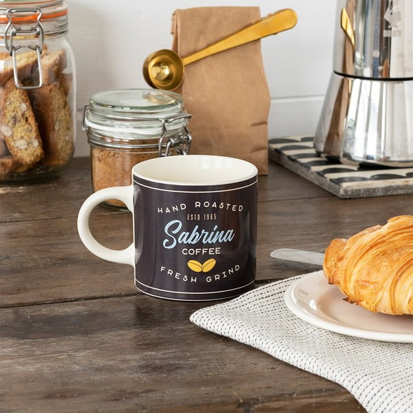 Cană gri antracit-crem din ceramică 350 ml Sabrina – Rex London-image-1