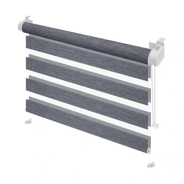 Jaluzea gri antracit zi/noapte 80x150 cm Zebra Silvalin – Gardinia-image-1
