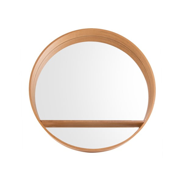 Oglindă de perete cu raft și ramă din lemn ø 61 cm Sheer – PT LIVING