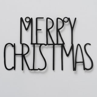 Decorațiune de perete Boltze Merry Christmas, negru