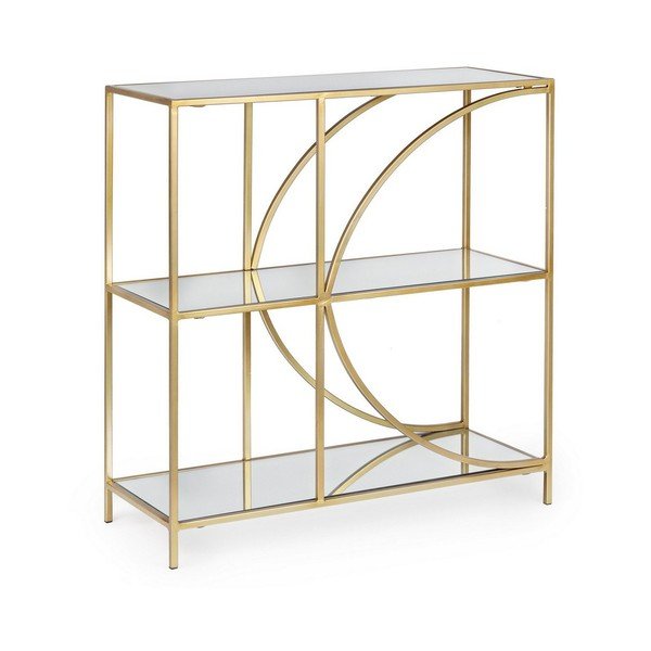 Bibliotecă aurie din oțel 81x87x31 cm Elenor – Bizzotto-image-1