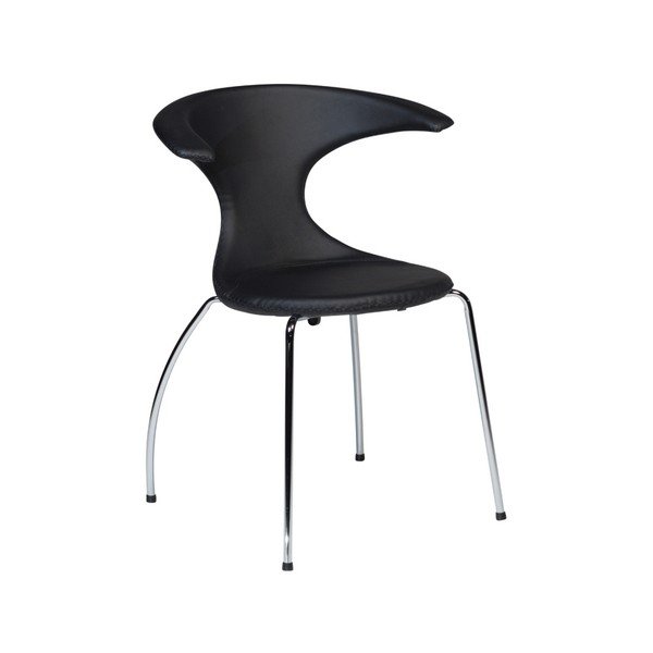 Scaun din piele cu picioare metalice cromate DAN–FORM Flair