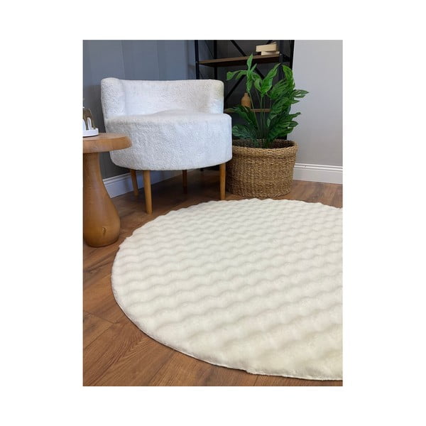 Covor crem lavabil rotund ø 120 cm Bubbly – Oyo Concept-image-3