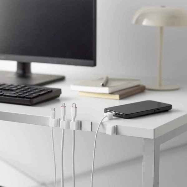 Organizatoare albe pentru cabluri 5 buc. din metal Smart – YAMAZAKI-image-1