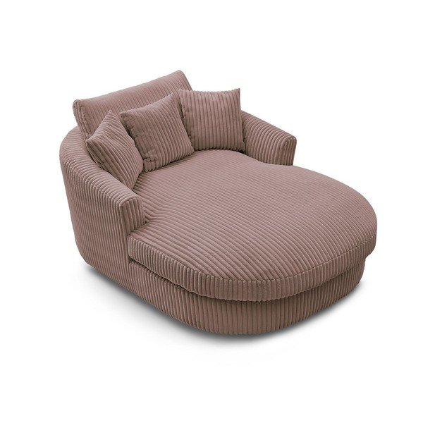 Fotoliu roz cu tapițerie din catifea reiată Belem – Bobochic Paris-image-4