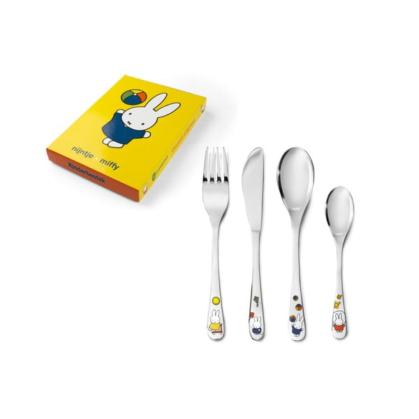 Tacâmuri argintii pentru copii din oțel inoxidabil 4 buc. Miffy – Zilverstad-image-4