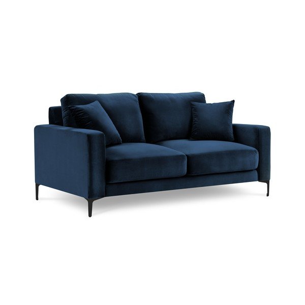 Canapea cu tapițerie din catifea Kooko Home Harmony, 158 cm, albastru marin-image-2
