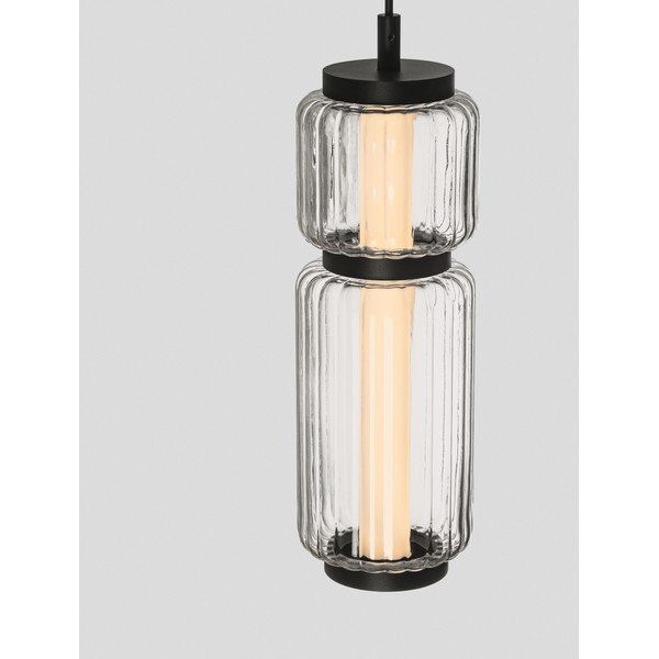 Lustră negru-mat LED din sticlă ø 12 cm Liesa – Nova Luce-image-1
