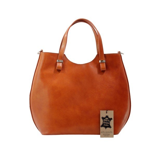 Geantă din piele Chicca Borse Denisse, caramel-image-3