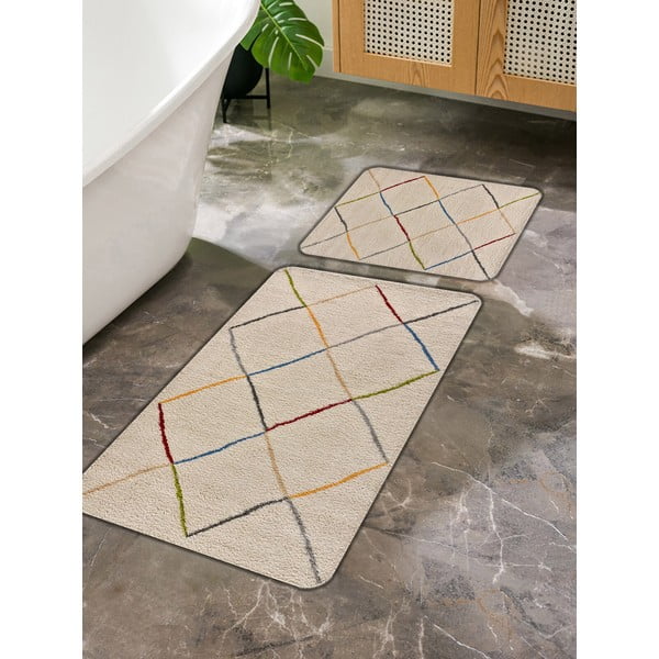 Covorașe de baie bej 2 buc. 60x100 cm – Mila Home-image-4