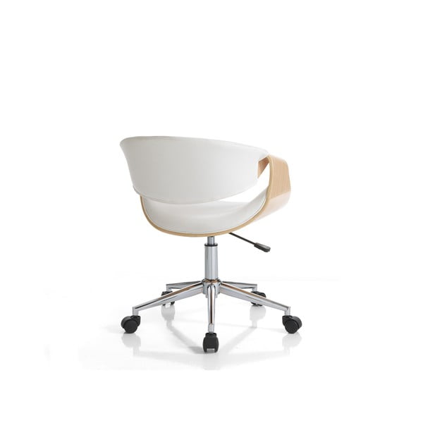 Scaun de birou alb-în culoare naturală din imitație de piele Visby – Tomasucci-image-3