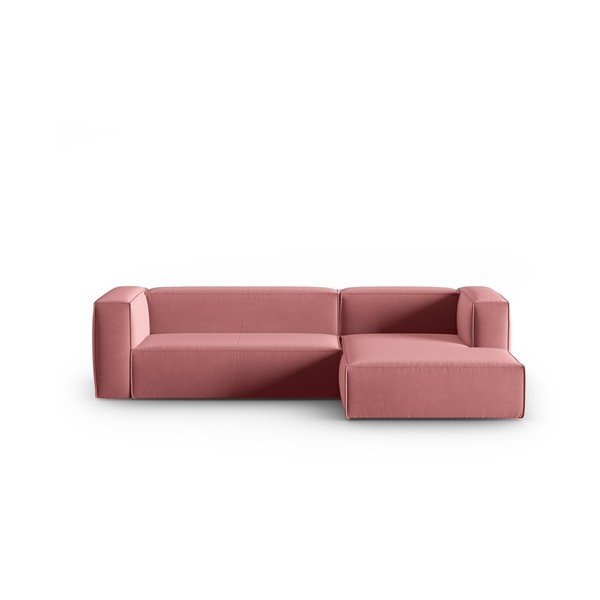 Colțar roz cu tapițerie din catifea Mackay – Cosmopolitan Design