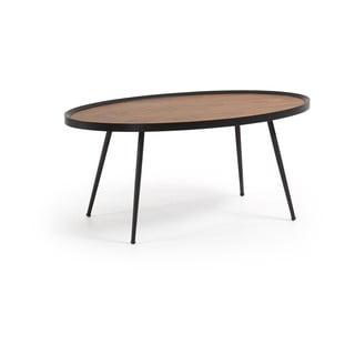 Măsuță de cafea cu blat în decor de lemn de nuc Kave Home Kamelia, negru