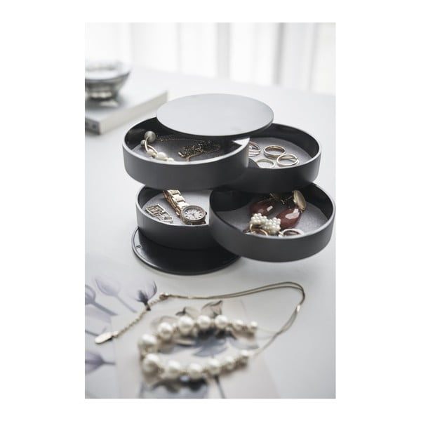 Cutie pentru depozitarea bijuteriilor YAMAZAKI Tower, negru-image-1