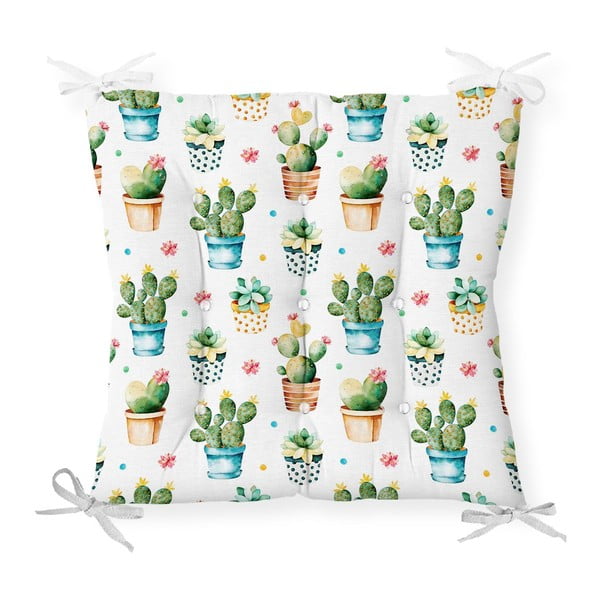 Pernă pentru scaun cu amestec de bumbac Minimalist Cushion Covers Tiny Cacti, 40 x 40 cm