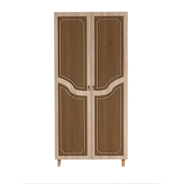 Dulap cu 2 uși Stil Retro Brown, 90 x 192 cm