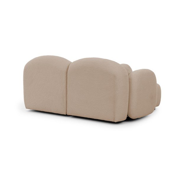 Colțar maro deschis cu tapițerie din țesătură bouclé (cu colț pe partea stângă/cu șezlong) Orbit – Ropez-image-3