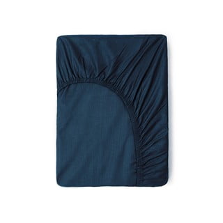 Cearșaf elastic din bumbac Good Morning, 90 x 200 cm, albastru închis