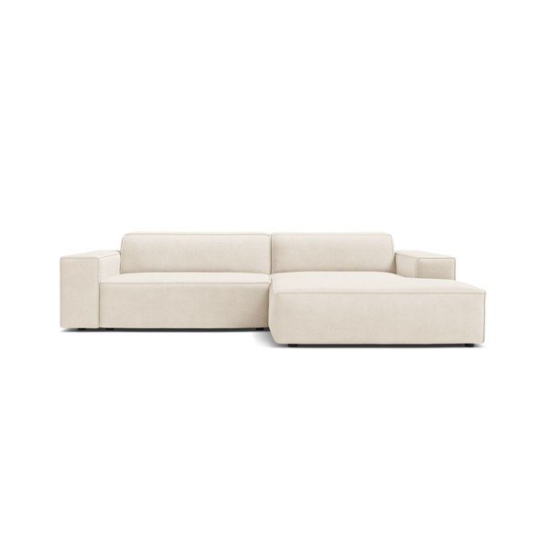 Colțar modular crem cu tapițerie din catifea (cu colț pe partea dreaptă/cu șezlong) Jodie – Micadoni -image-2