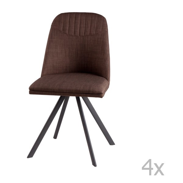 Set 4 scaune rotative sømcasa Cris, maro