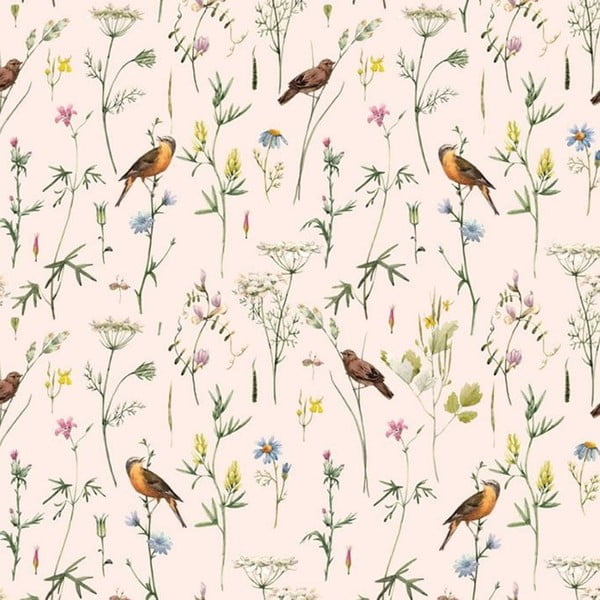 Tapet 100x280 cm Meadow with Birds – Dekornik