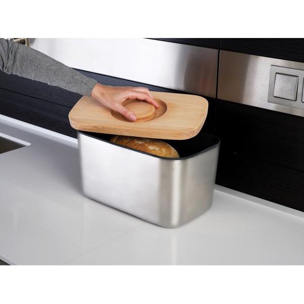 Cutie din inox pentru pâine, cu tocător, Joseph Joseph Bread Bin-image-1