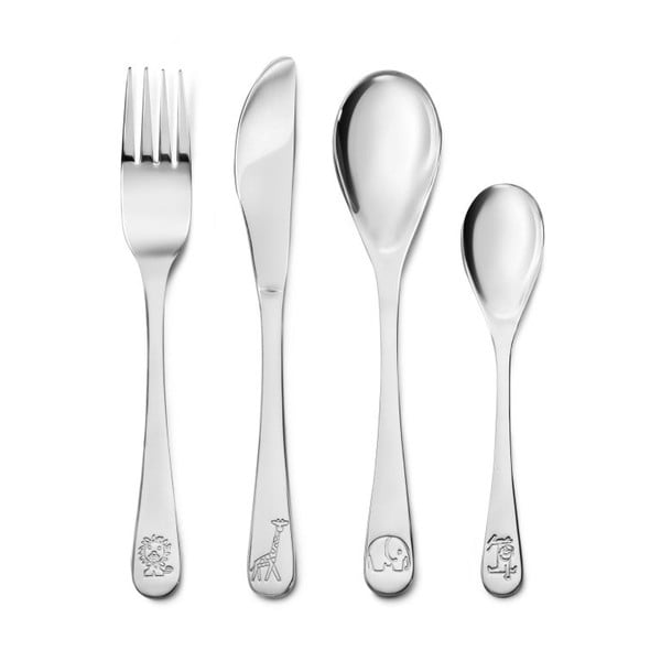 Tacâmuri argintii din oțel inoxidabil pentru copii 4 buc. Miffy Zoo – Zilverstad-image-1