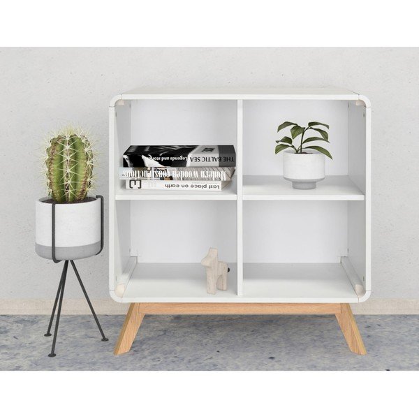 Bibliotecă albă 75x75 cm Caitlin – Støraa-image-1