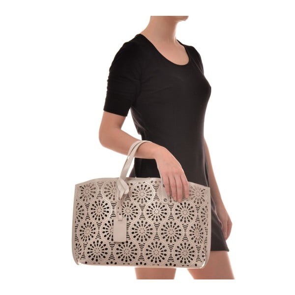 Geantă din piele Mangotti Bags Lulia, bej-image-3