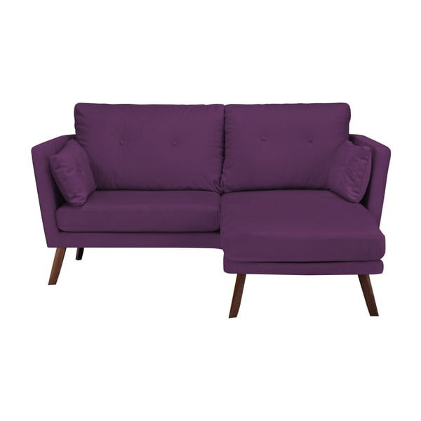 Canapea cu 3 locuri Mazzini Sofas Elena, cu șezlong pe partea dreaptă, mov închis-image-2