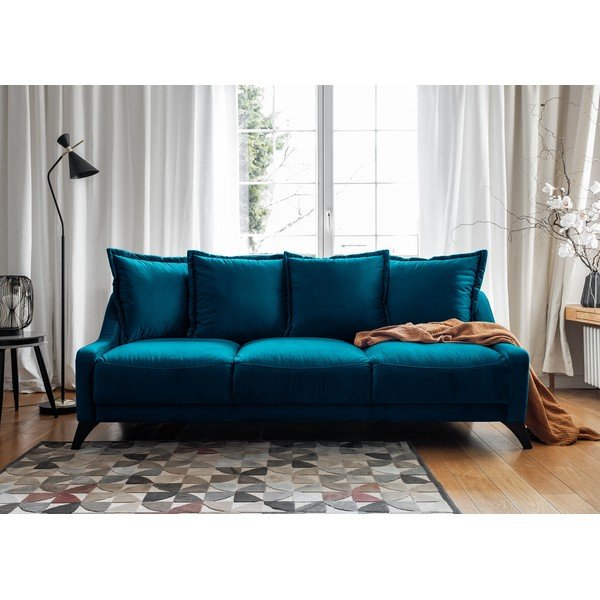 Canapea din catifea Miuform Royal Rose, albastru petrol-image-2