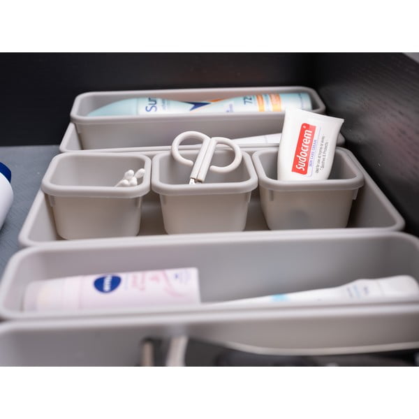 Organizatoare de sertare din plastic gri în set de 8 - Addis-image-4