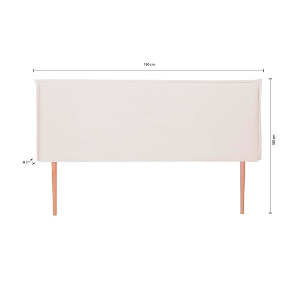 Tăblie de pat bej tapițată 160x100 cm Edmond – Really Nice Things-image-4