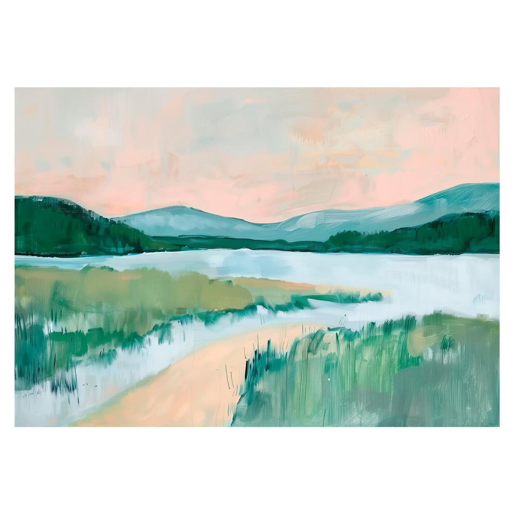 Tablou 70x100 cm Gouache Lake – Styler