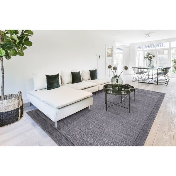 Covor gri închis din lână 200x300 cm Linea – Agnella-image-1