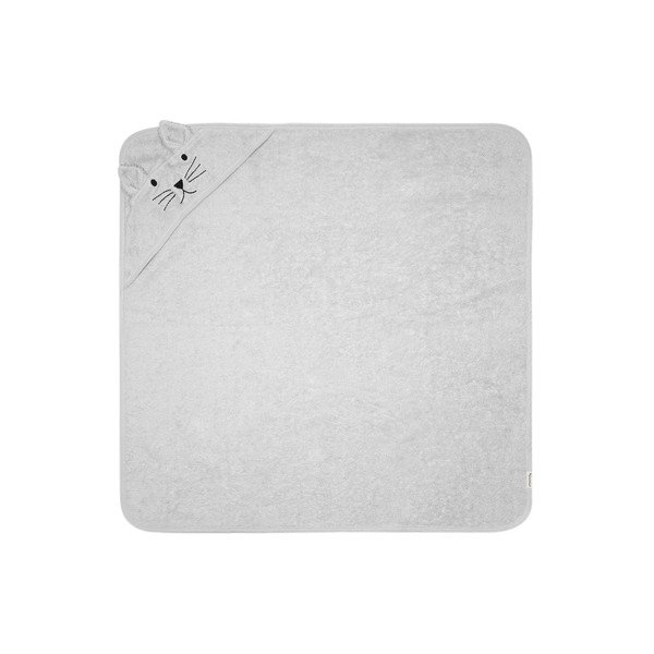 Prosoap pentru copii din bumbac cu glugă Kindsgut Cat, gri-image-3