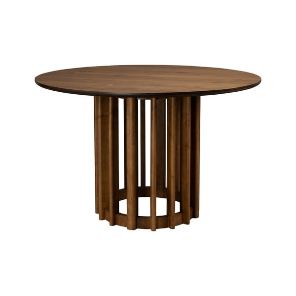 Masă de dining rotundă cu blat cu aspect de lemn de nuc ø 120 cm Barlet – Dutchbone