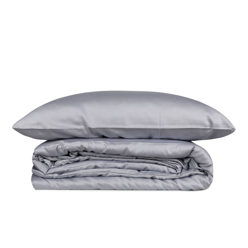 Lenjerie de pat gri din bumbac satinat pentru pat dublu, extinsă 240x220 cm Elegant – Mijolnir