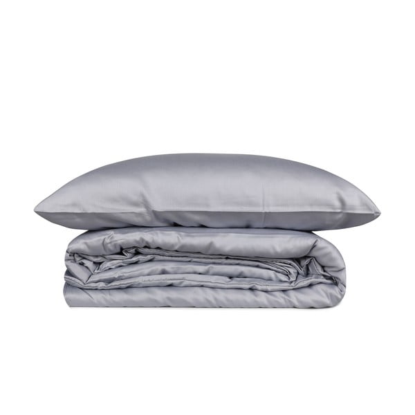 Lenjerie de pat gri din bumbac satinat pentru pat dublu, extinsă 240x220 cm Elegant – Mijolnir