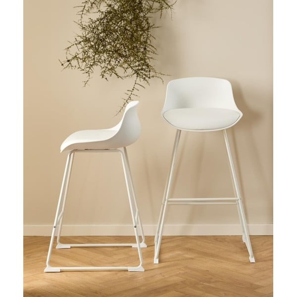 Scaun de bar alb (înălțime șezut 66 cm) Tina – Actona-image-1