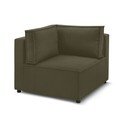 Modul pentru canapea verde deschis cu tapițerie din catifea reiată  (cu colț variabil) Nihad modular – Bobochic Paris