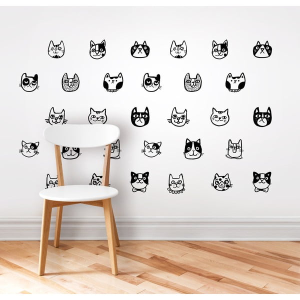 Autocolant pentru perete Cats Animal, 40x65 cm