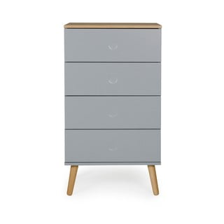 Dulap cu detalii în decor de stejar Tenzo Dot, lățime 55 cm, gri