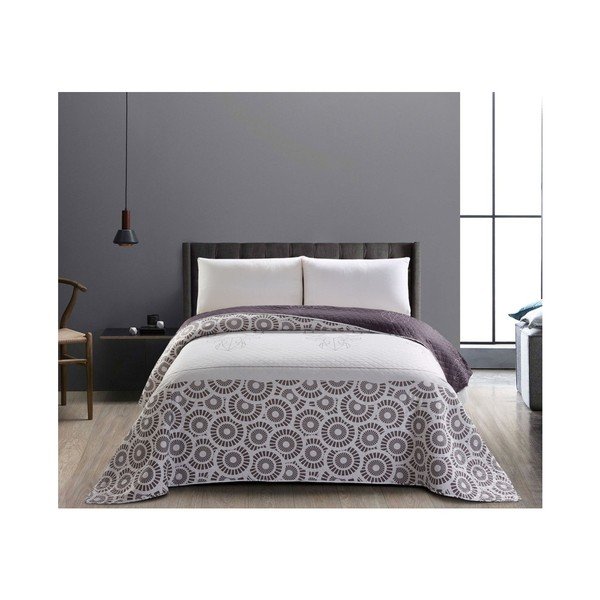 Cuvertură cu 2 fețe din microfibră DecoKing Steel, 240 x 260 cm, gri-alb-image-1
