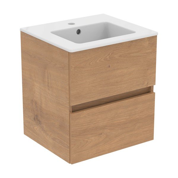 Dulap sub chiuvetă în culoare naturală suspendat cu aspect de lemn de stejar 50x55 cm Eurovit+ – Ideal Standard-image-2