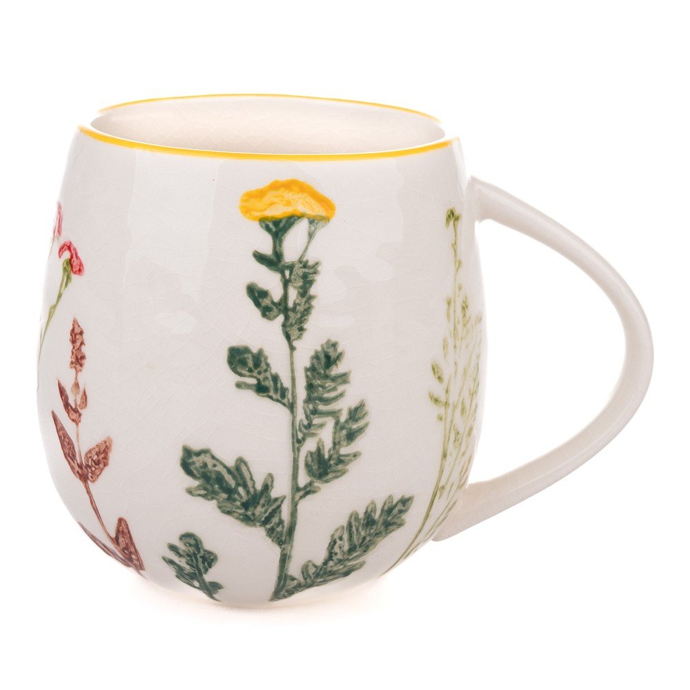 Cană albă din porțelan 500 ml Flower Garden – Dakls