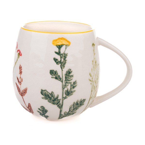 Cană albă din porțelan 500 ml Flower Garden – Dakls