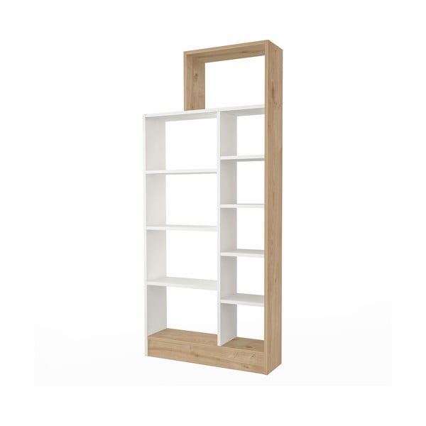 Bibliotecă albă/cu aspect de lemn de pin 75x171 cm Zerre – Gauge Concept