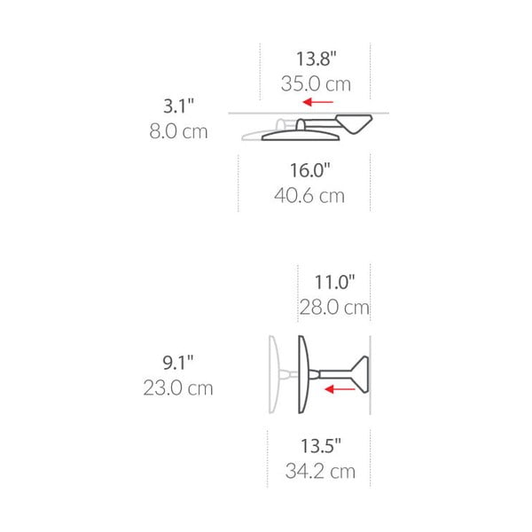 Oglindă de perete/cosmetică (5x) cu led/de mărire ø 20 cm Sensor – simplehuman-image-1